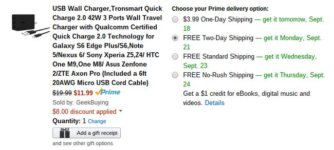Fotografía - [Offre Alerte] Tronsmart Chargeur USB 42W 3-Port Avec Quick Charge 2.0 12 $ sur Amazon Après 8 $ coupon de réduction
